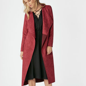 NWT JustFab Faux Suede Coat